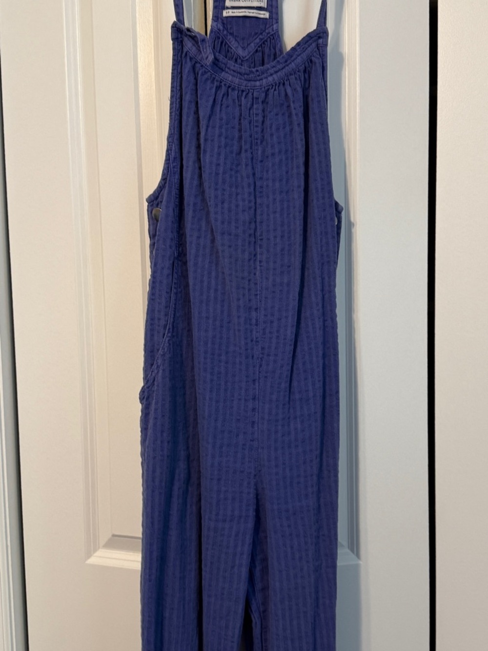 Urban Outfitters Deep Blue Textured Jumpsuit